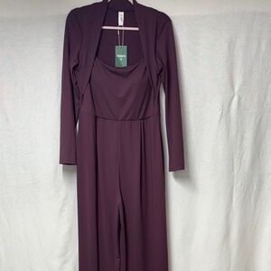 HALARA Long Sleeve Plum Jumpsuit LARGE